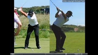 Jon Rahm golf swing  Long Iron faceon amp downtheline July 2017 [upl. by Roselle200]