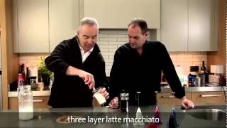 aerolatte  milk frother makes three layer caffè latte macchiato [upl. by Ayanal]