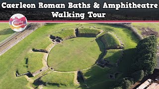 CAERLEON ROMAN BATHS amp AMPHITHEATRE WALES  Walking Tour  Pinned on Places [upl. by Ulda]