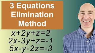 Solving Systems of 3 Equations Elimination [upl. by Broeder]