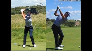 Justin Thomas golf swing  Long Iron faceon amp downtheline July 2017 [upl. by Hoagland]