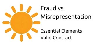 Fraud vs Misrepresentation  Other Essential Elements of a Valid Contract  CA CPT  CS amp CMA [upl. by Sinnaoi]